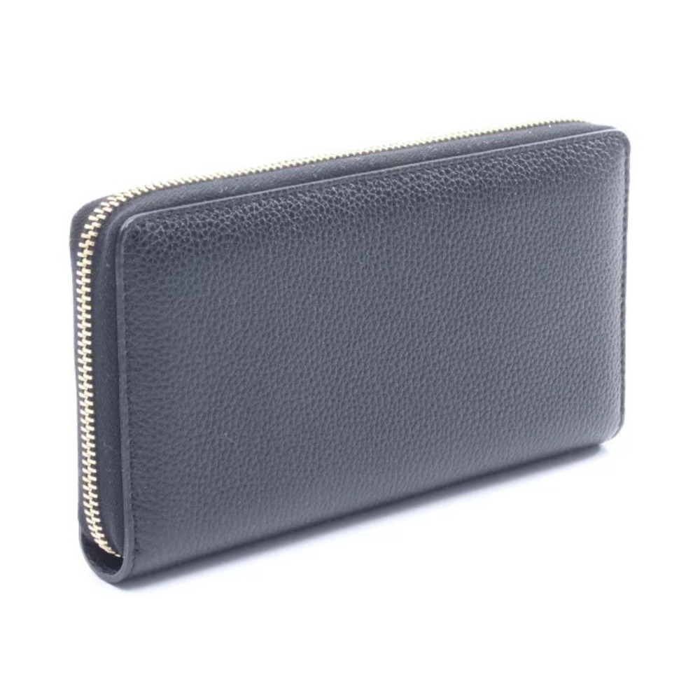 Gucci Zumi Round Black Leather Long Wallet